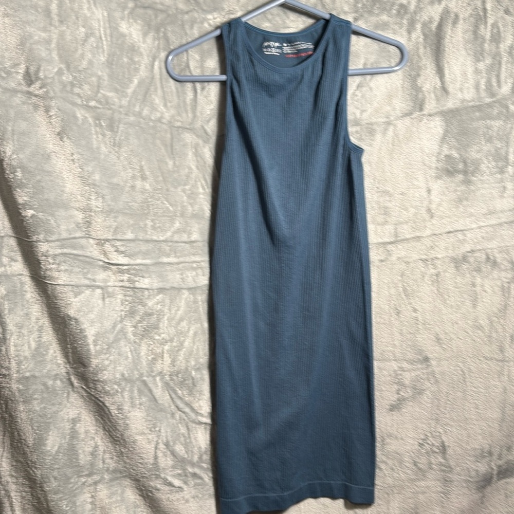 Nasty gal‎ dress ribbed racer bodycon mini dress blue